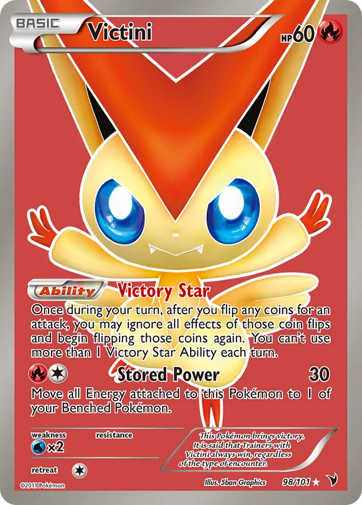 Black & White—Noble Victories 英語版 Victini 98 カード表面