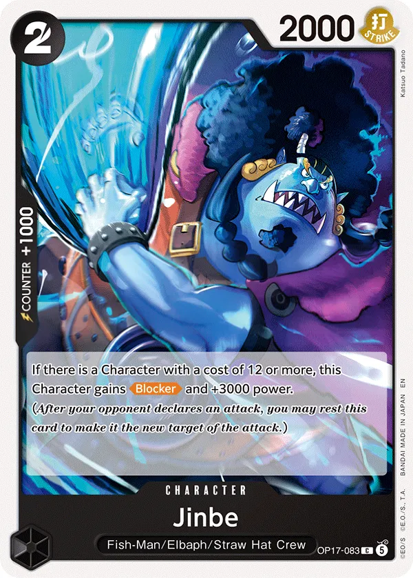 The World's Strongest Warriors 영어판 Jinbe OP17-083 카드 앞면