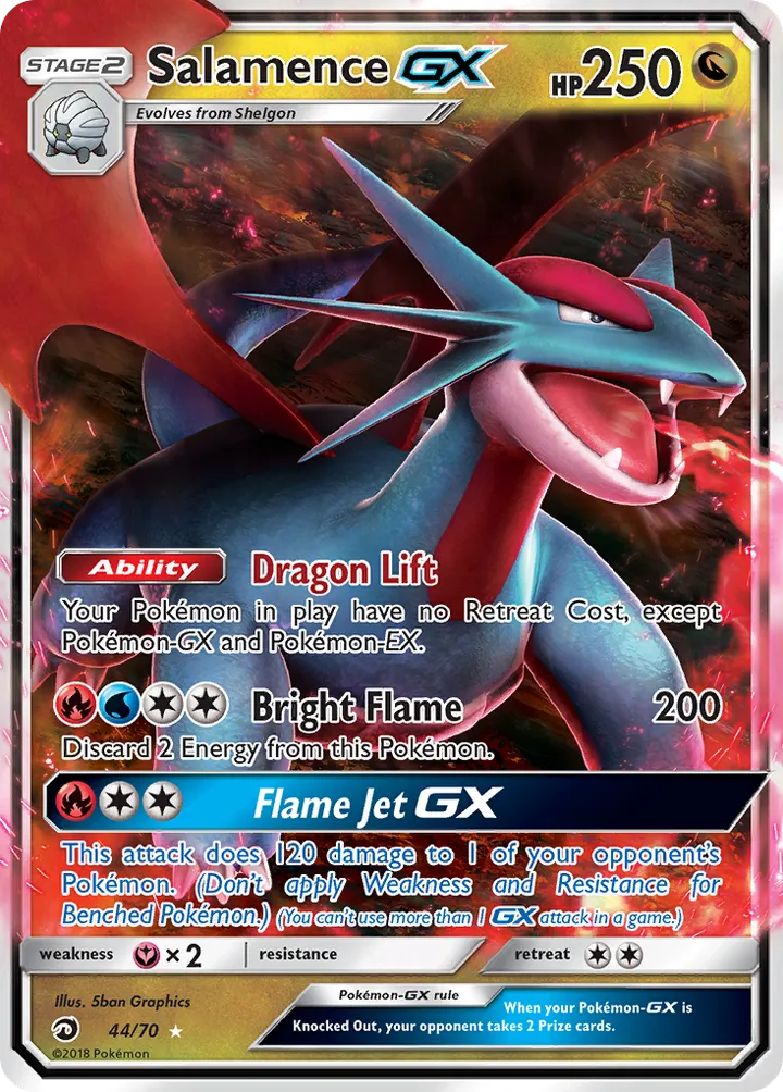 Dragon Majesty 영어판 Salamence-GX 44 카드 앞면