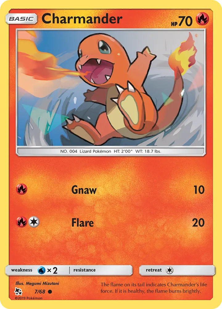 Hidden Fates 영어판 Charmander 7 카드 앞면