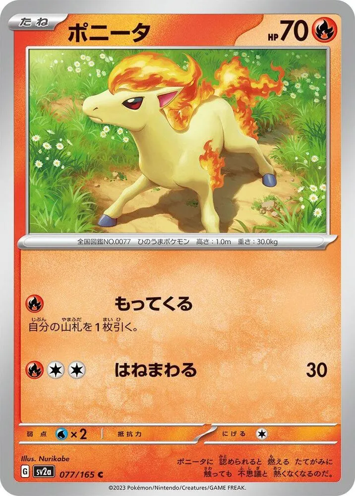 Front of Ponyta 77, ポケモンカード151 Japanese