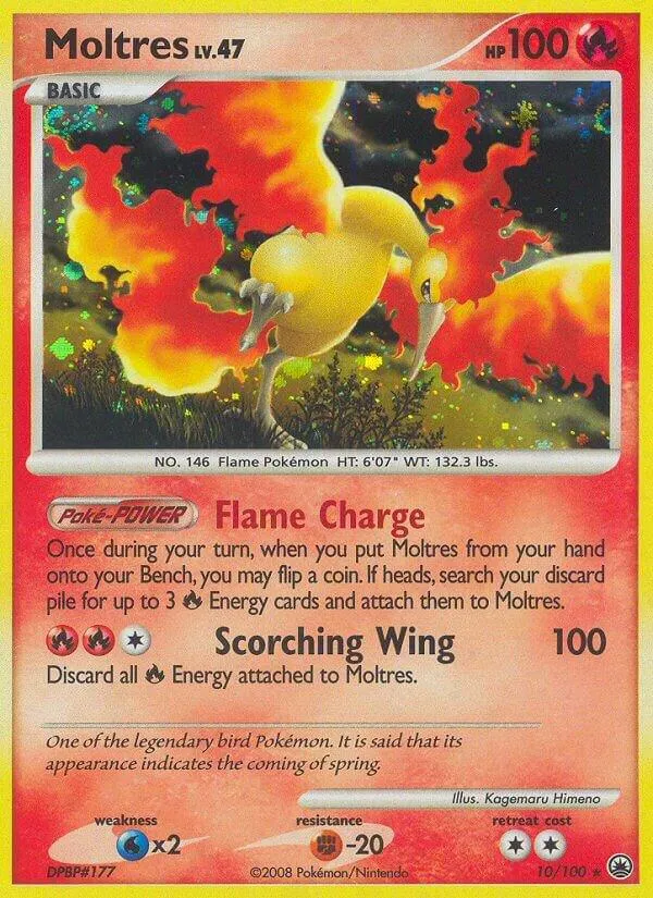 Diamond & Pearl—Majestic Dawn 英語版 Moltres 10 カード表面