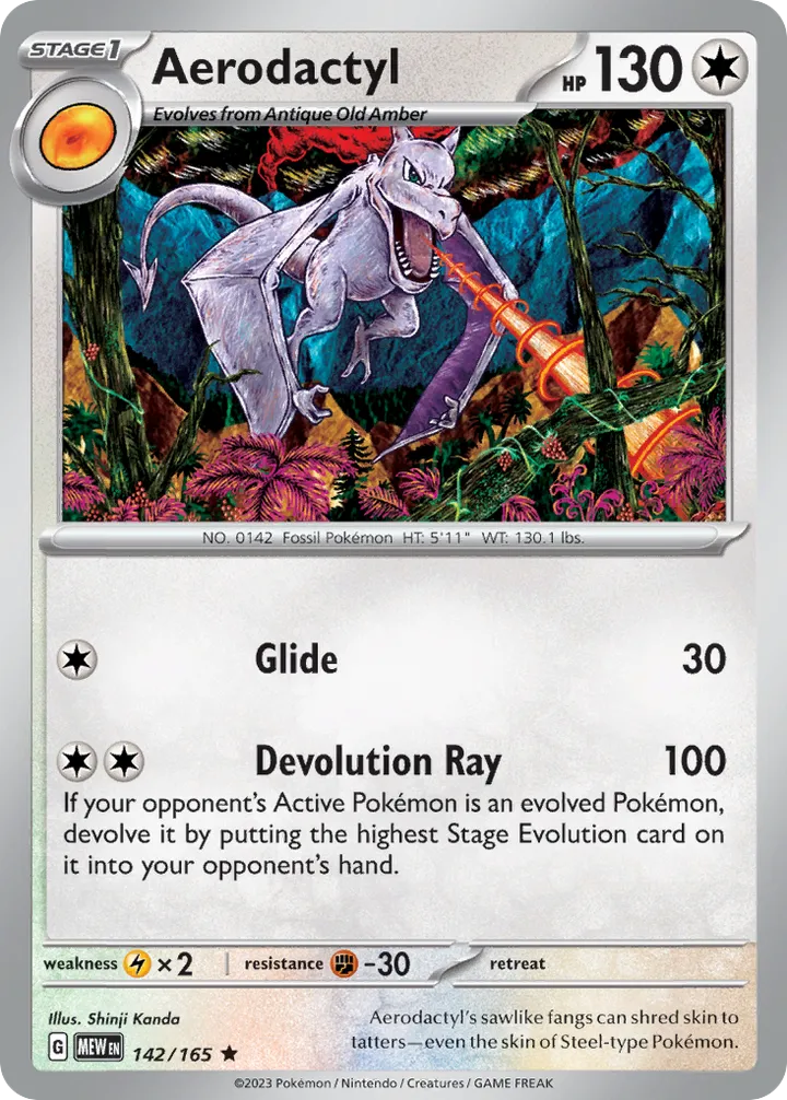 Scarlet & Violet—151 영어판 Aerodactyl 142 카드 앞면