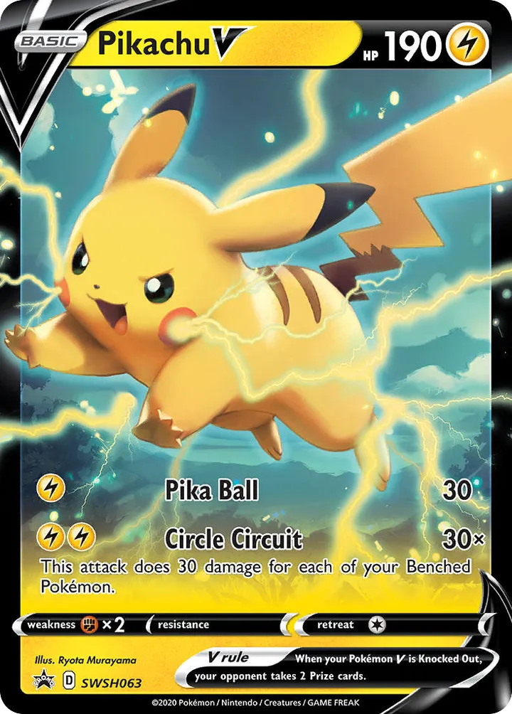 SWSH Black Star Promos 英語版 Pikachu V SWSH063 カード表面