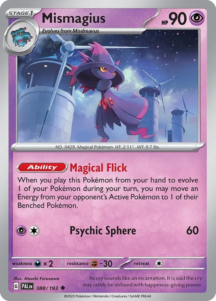 Scarlet & Violet—Paldea Evolved 영어판 Mismagius 88 카드 앞면