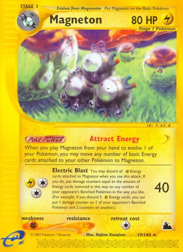 Skyridge 영어판 Magneton 19 카드 앞면