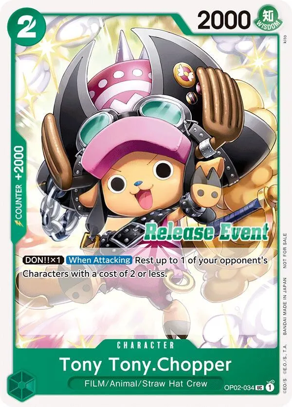 Paramount War 英語版 Tony Tony.Chopper OP02-034 · リリースイベントパック カード表面