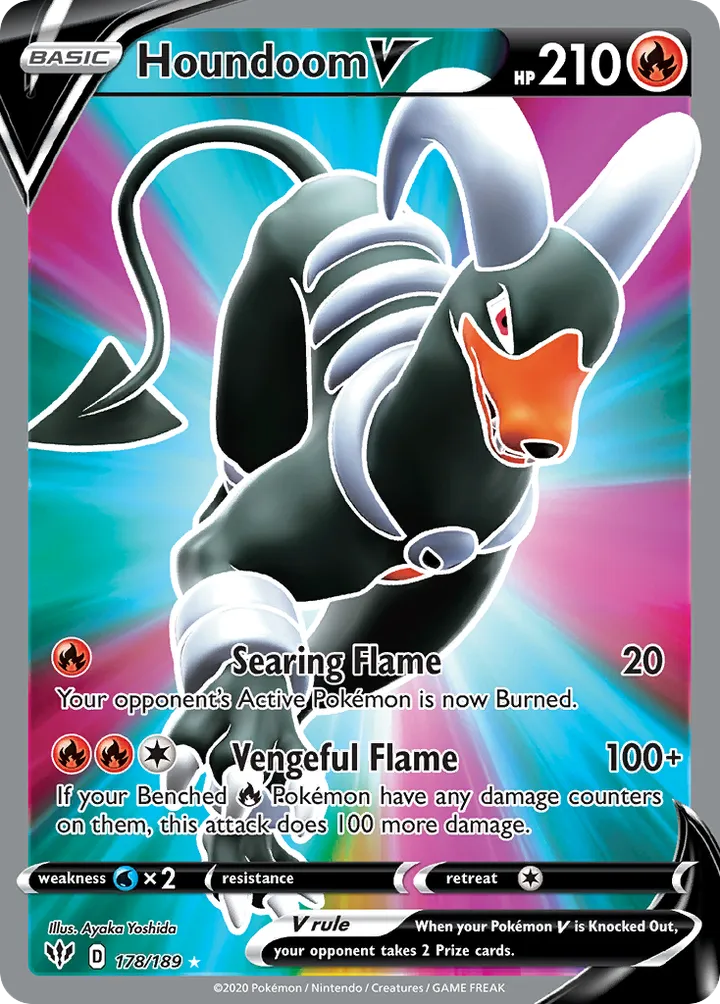 Sword & Shield—Darkness Ablaze 영어판 Houndoom V 178 카드 앞면