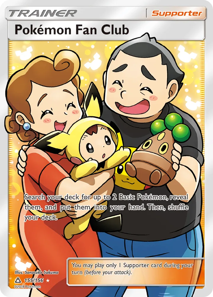 Sun & Moon—Ultra Prism 영어판 Pokémon Fan Club 155 카드 앞면