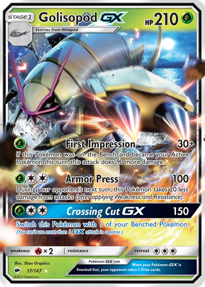 Sun & Moon—Burning Shadows 英語版 Golisopod-GX 17 カード表面