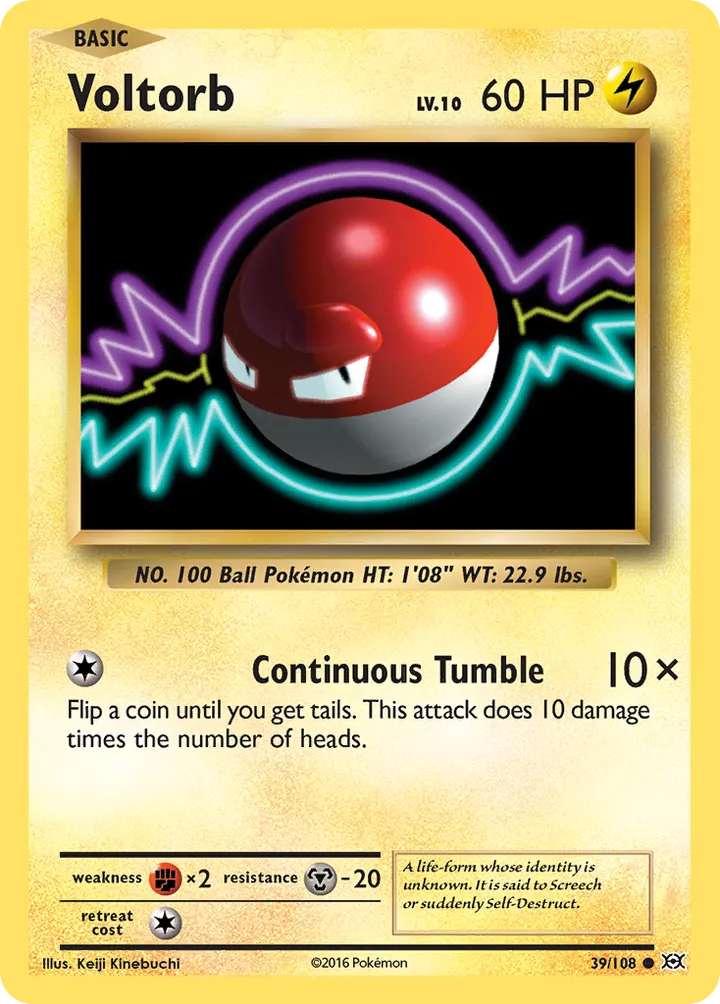 Front of Voltorb 39, XY—Evolutions English