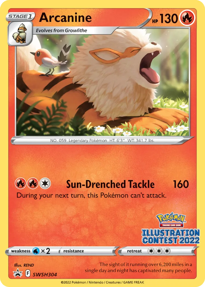 Front of Arcanine SWSH304, SWSH Black Star Promos English