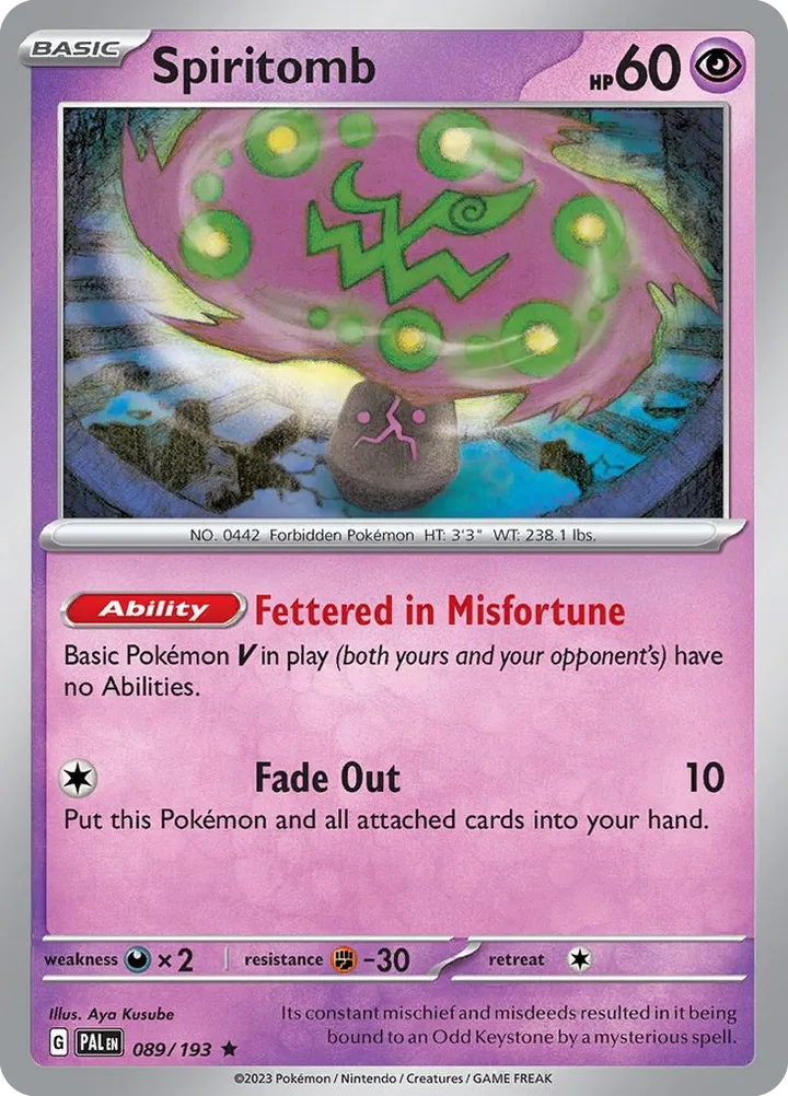 Scarlet & Violet—Paldea Evolved 영어판 Spiritomb 89 카드 앞면