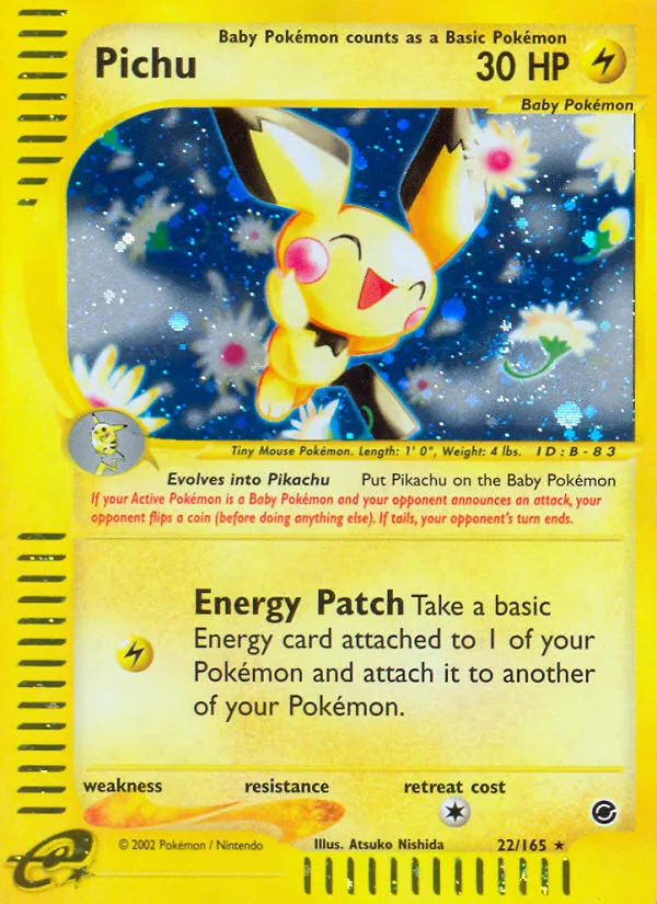 Expedition Base Set 영어판 Pichu 22 카드 앞면