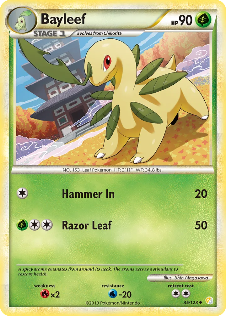 HeartGold & SoulSilver 영어판 Bayleef 35 카드 앞면