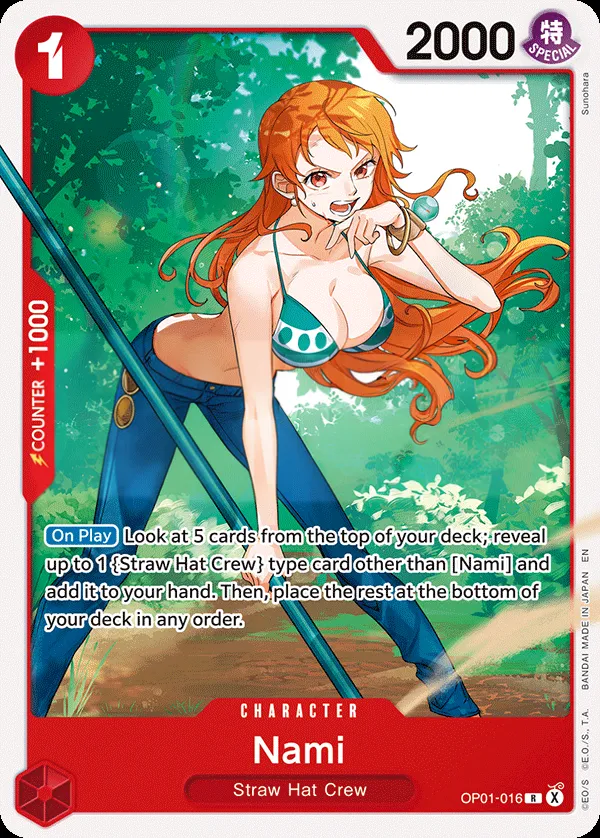 Romance Dawn 영어판 Nami OP01-016 · 패럴렐 9 카드 앞면