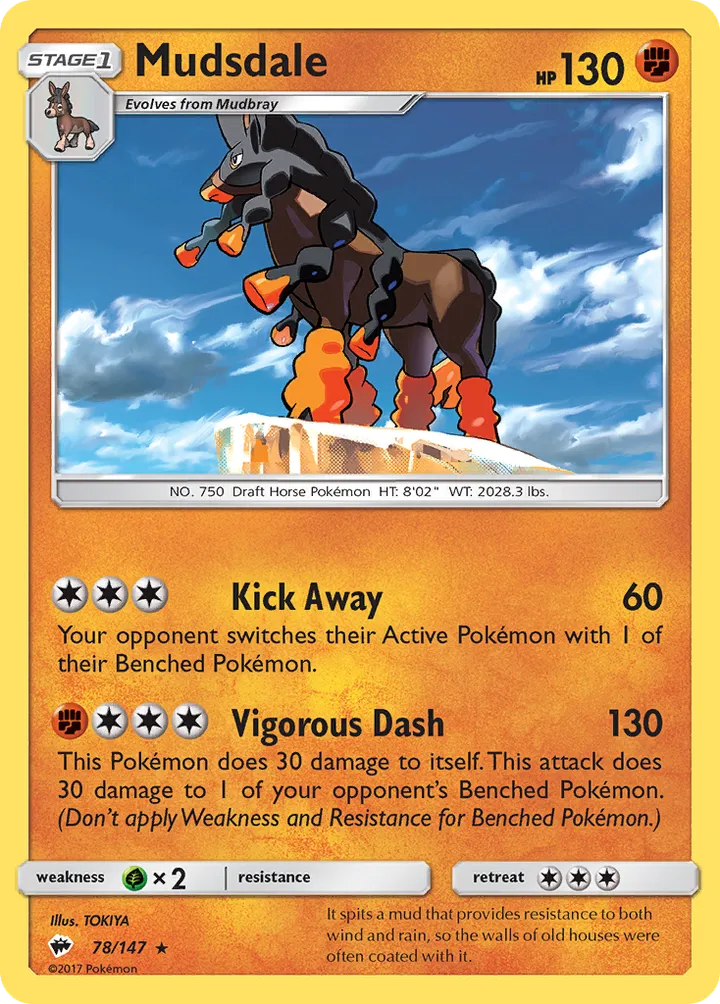 Sun & Moon—Burning Shadows 英語版 Mudsdale 78 カード表面