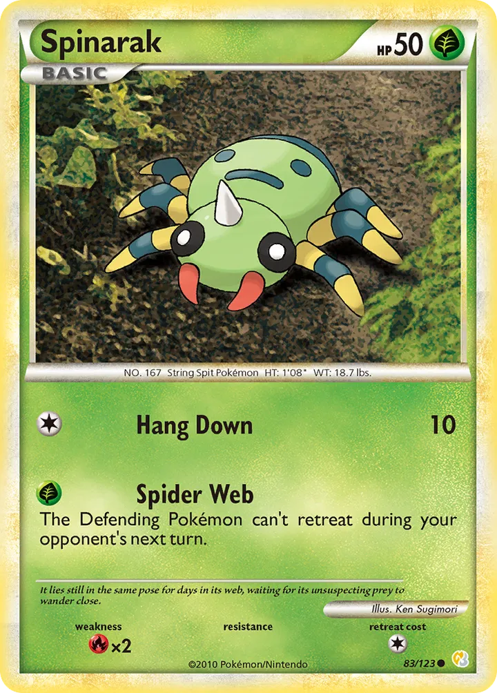 HeartGold & SoulSilver 영어판 Spinarak 83 카드 앞면