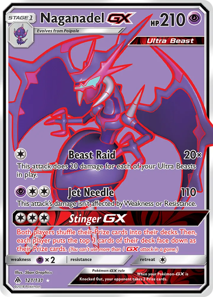 Sun & Moon—Forbidden Light 영어판 Naganadel-GX 121 카드 앞면