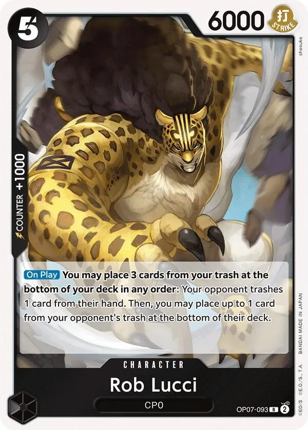 500 Years in the Future 영어판 Rob Lucci OP07-093 카드 앞면