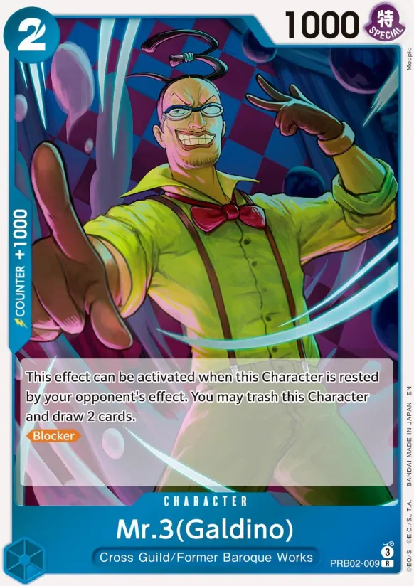 One Piece Card The Best vol.2 영어판 Mr.3(Galdino) PRB02-009 카드 앞면