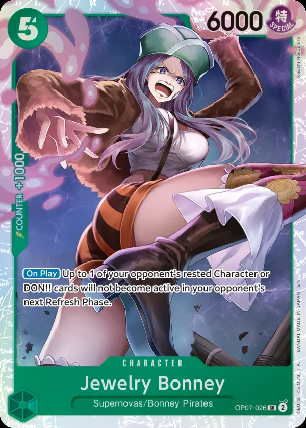 500 Years in the Future 영어판 Jewelry Bonney OP07-026 · 재록 카드 앞면