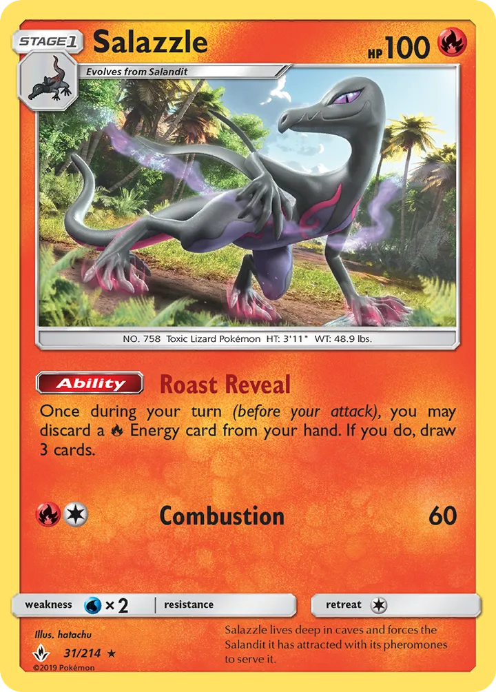 Sun & Moon—Unbroken Bonds 영어판 Salazzle 31 카드 앞면