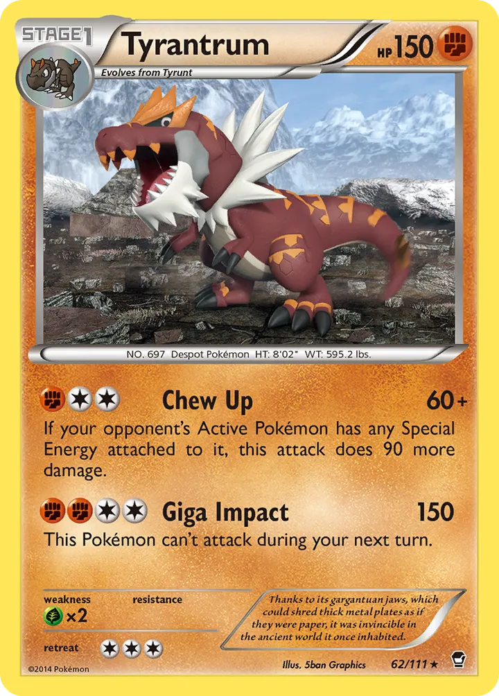 XY—Furious Fists 英語版 Tyrantrum 62 カード表面