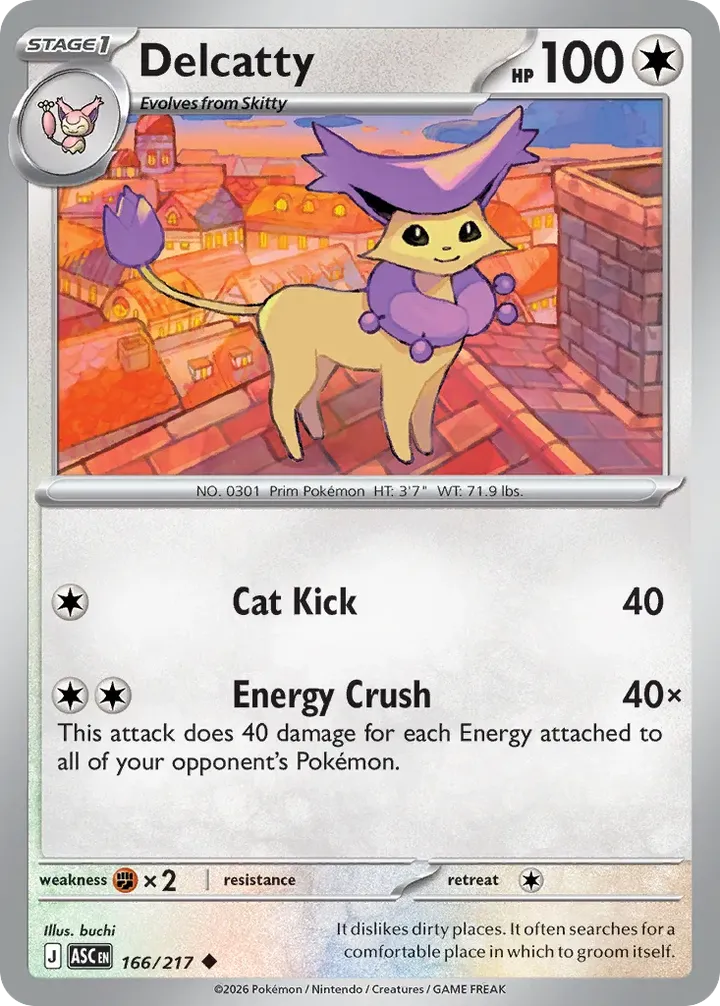 Mega Evolution—Ascended Heroes 영어판 Delcatty 166 카드 앞면