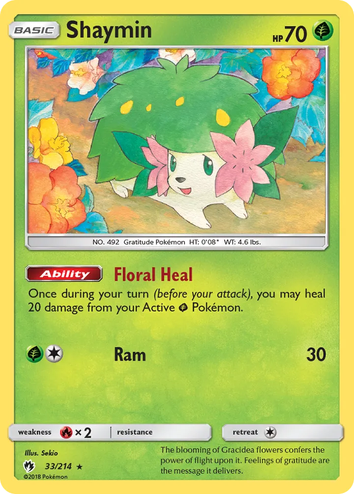 Sun & Moon—Lost Thunder 영어판 Shaymin 33 카드 앞면