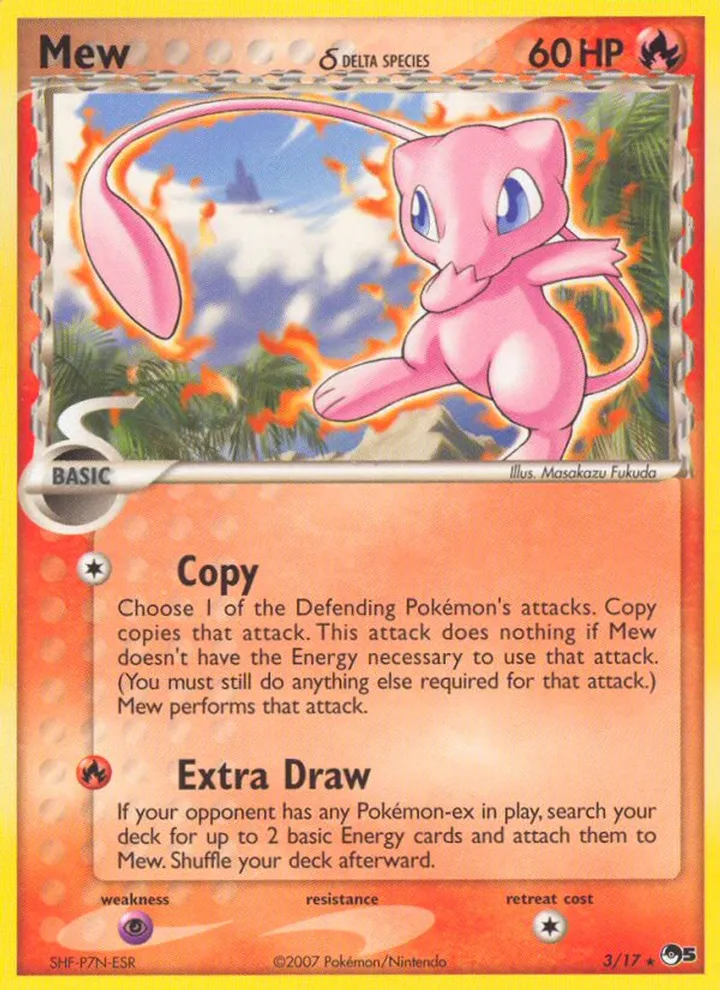 POP Series 5 英語版 Mew δ 3 カード表面