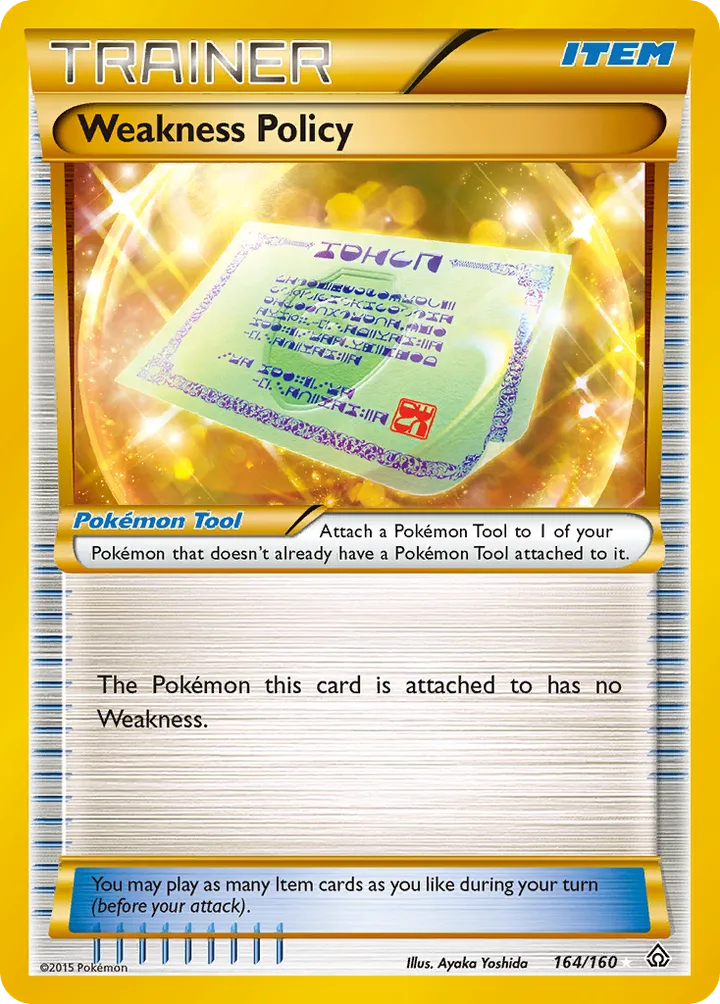 XY—Primal Clash 英語版 Weakness Policy 164 カード表面