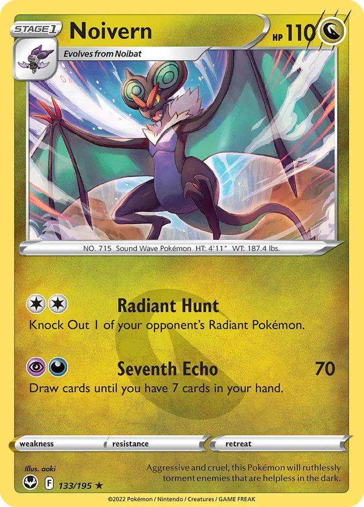 Sword & Shield—Silver Tempest 영어판 Noivern 133 카드 앞면