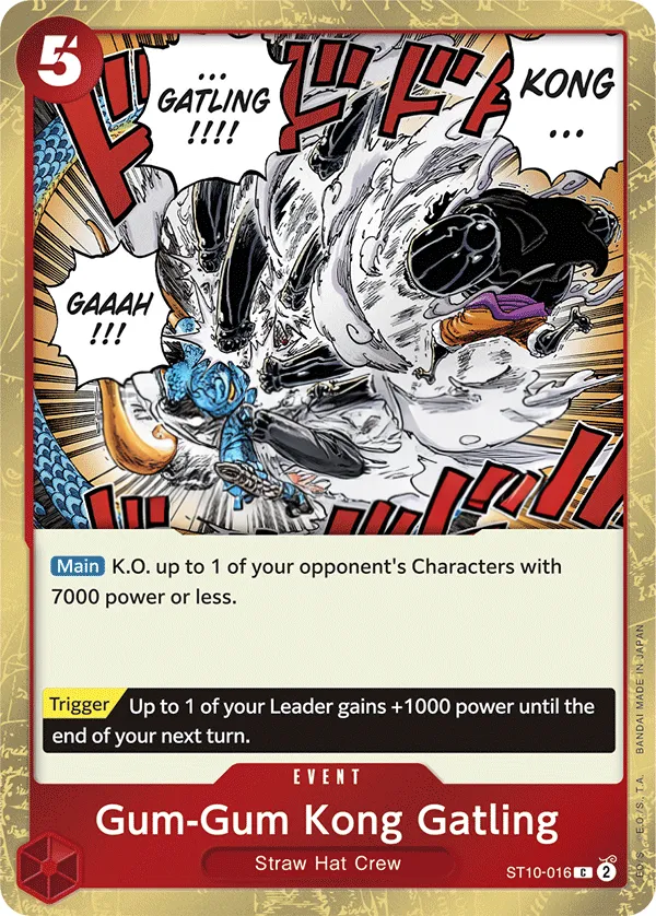 Front of Gum-Gum Kong Gatling ST10-016, The Three Captains English