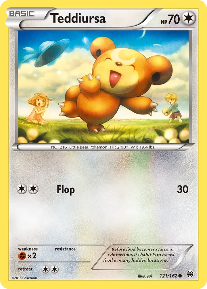 XY—BREAKthrough 영어판 Teddiursa 121 카드 앞면
