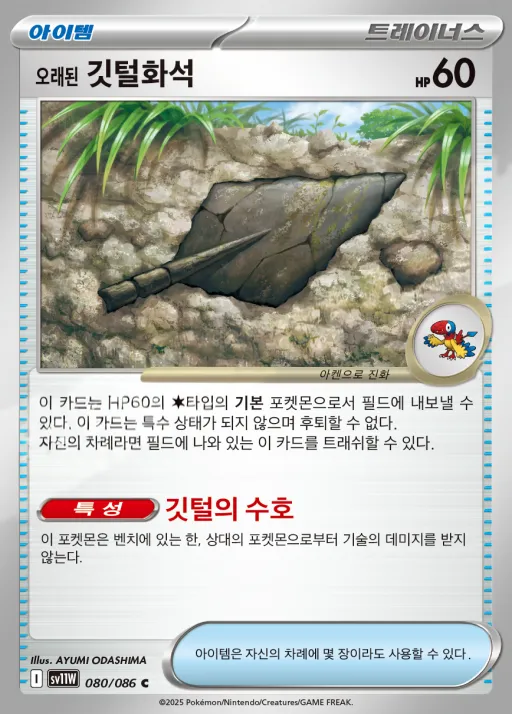 Front of 오래된 깃털화석 80, 화이트플레어 Korean