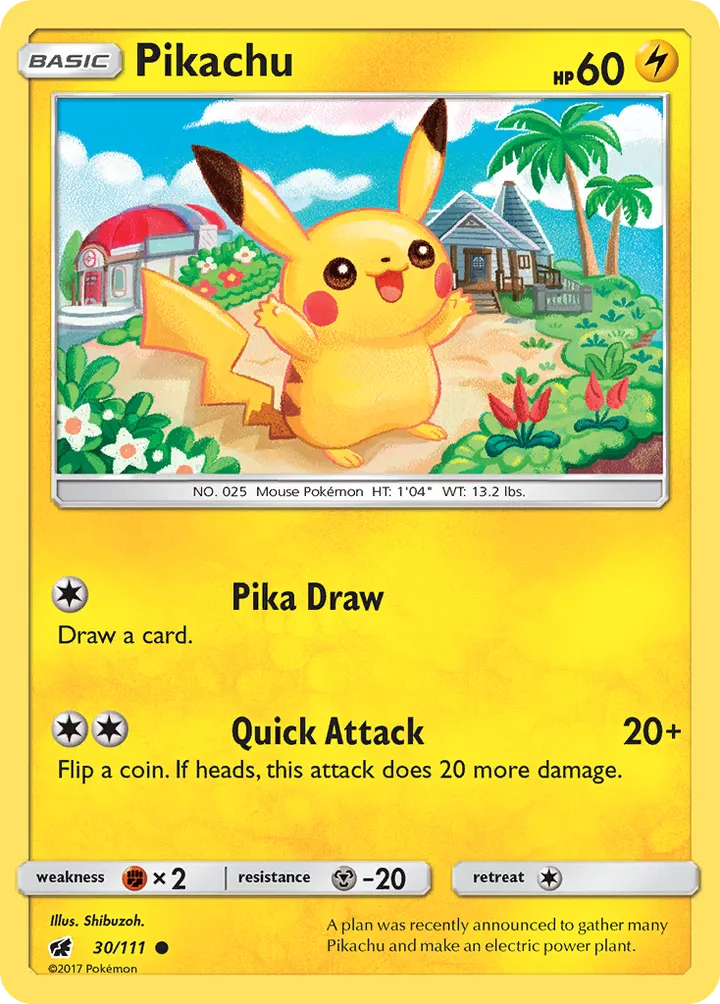 Sun & Moon—Crimson Invasion 영어판 Pikachu 30 카드 앞면