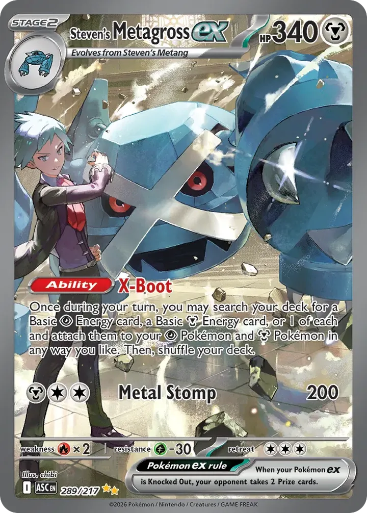 Mega Evolution—Ascended Heroes 英語版 Steven's Metagross ex 289 カード表面
