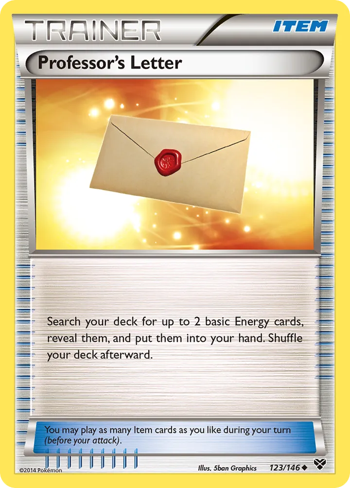 XY 영어판 Professor's Letter 123 카드 앞면