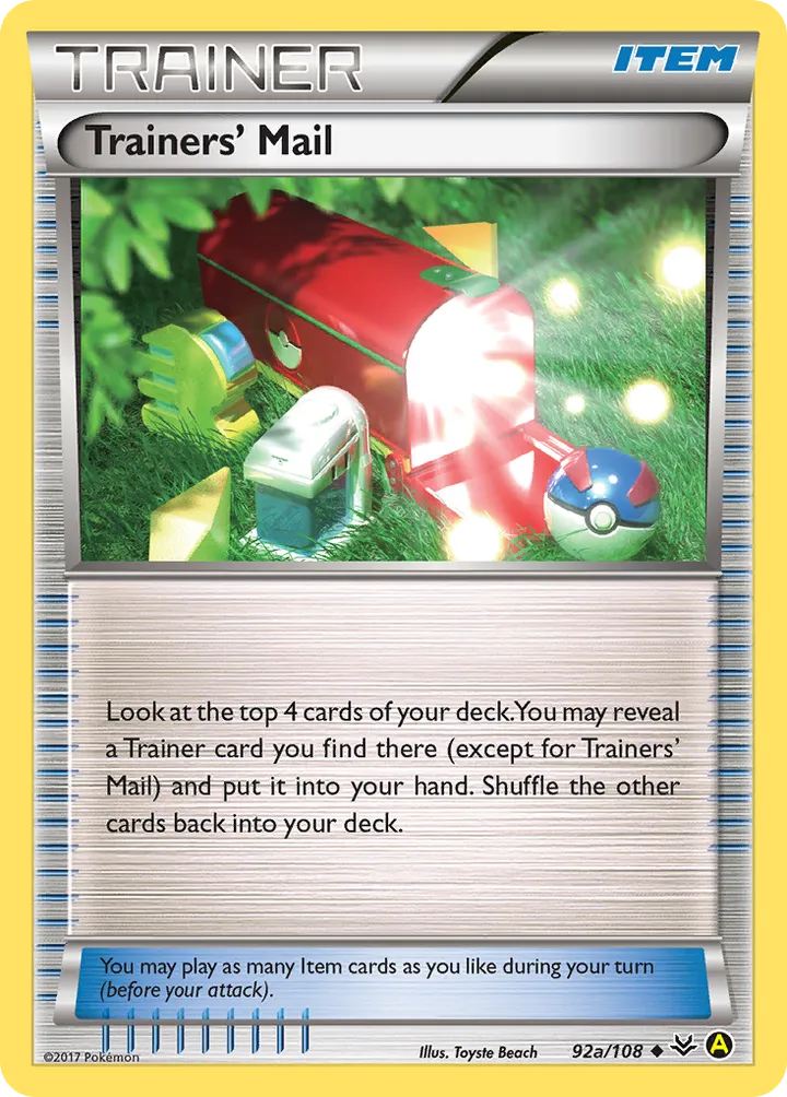 XY—Roaring Skies 英語版 Trainers' Mail 92a カード表面
