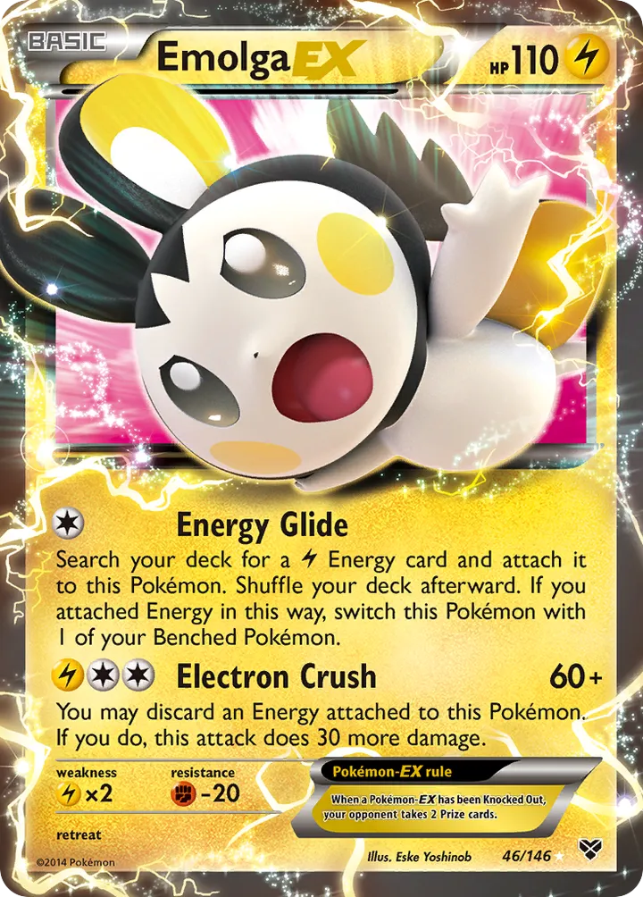Front of Emolga-EX 46, XY English