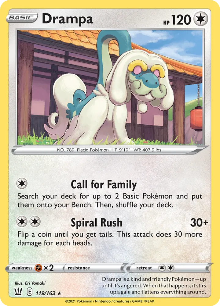 Sword & Shield—Battle Styles 영어판 Drampa 119 카드 앞면