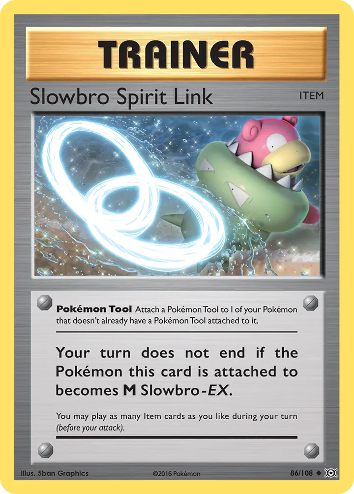 XY—Evolutions 영어판 Slowbro Spirit Link 86 카드 앞면