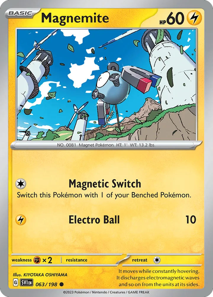 Scarlet & Violet 영어판 Magnemite 63 카드 앞면