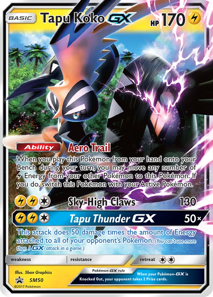 SM Black Star Promos 英語版 Tapu Koko-GX SM50 カード表面