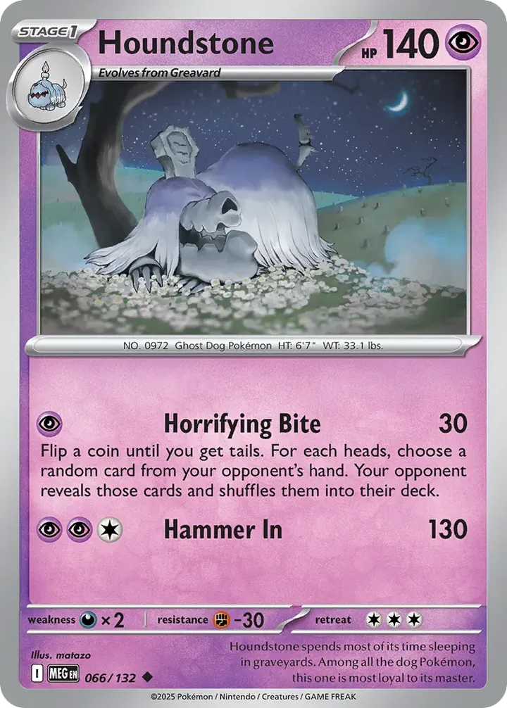 Mega Evolution 영어판 Houndstone 66 카드 앞면