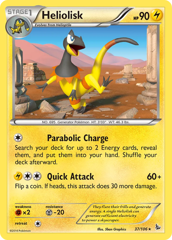 XY—Flashfire 영어판 Heliolisk 37 카드 앞면