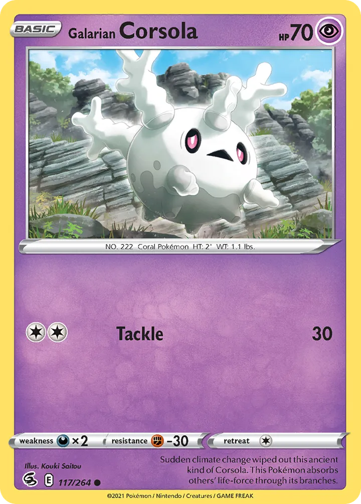Sword & Shield—Fusion Strike 영어판 Galarian Corsola 117 카드 앞면