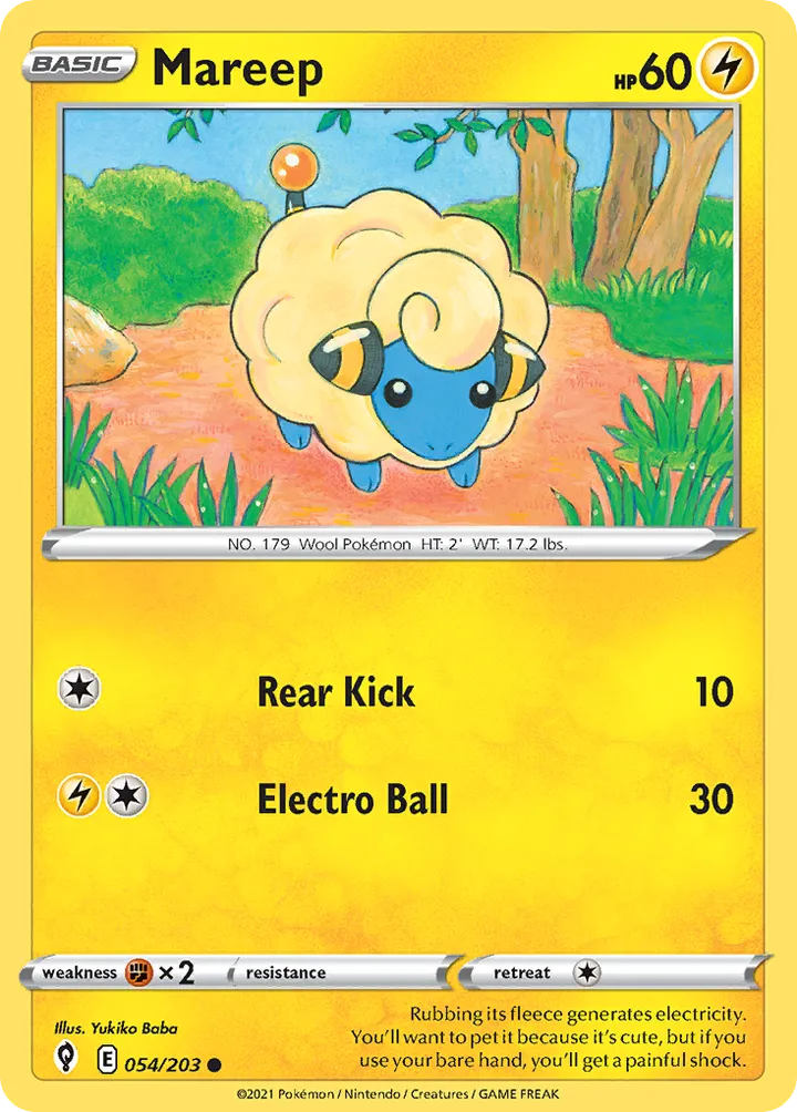 Sword & Shield—Evolving Skies 영어판 Mareep 54 카드 앞면