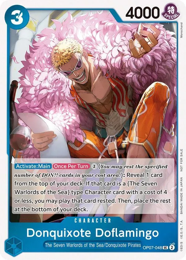 500 Years in the Future 영어판 Donquixote Doflamingo OP07-048 · 저지 팩 카드 앞면